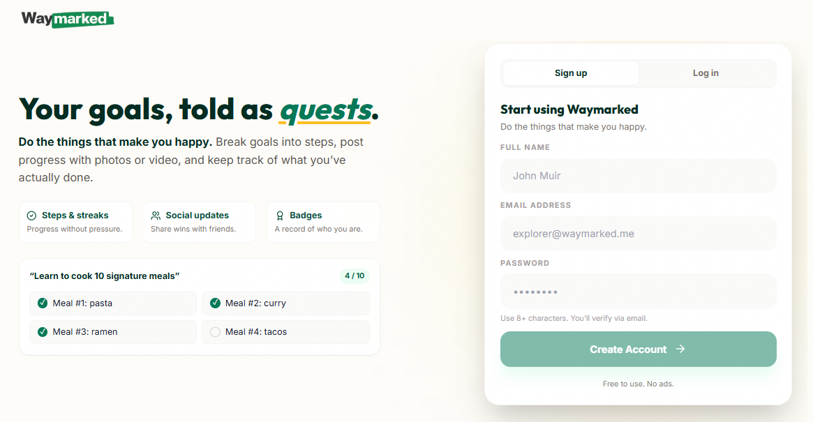 Waymarked - Main product screenshot demonstrating key features and user interface
