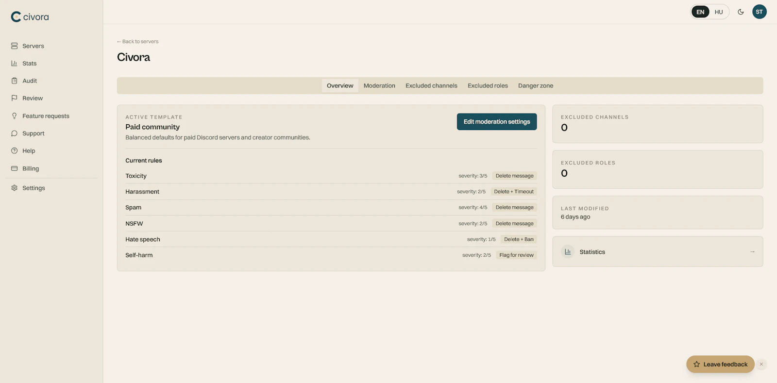Civora — Discord moderation with AI screenshot 4