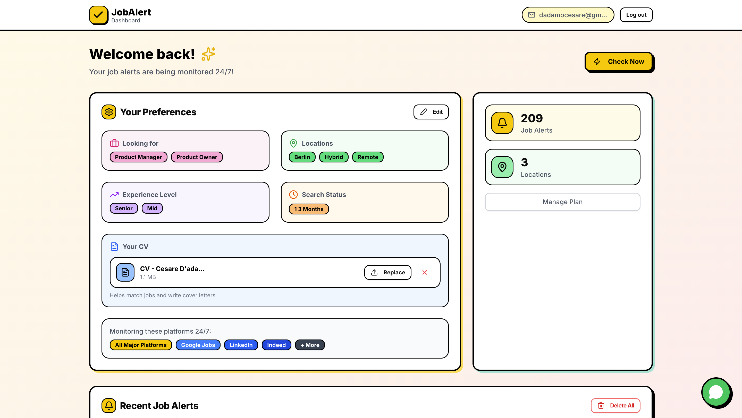 JobAlert - Screenshot 3 showing product features and functionality