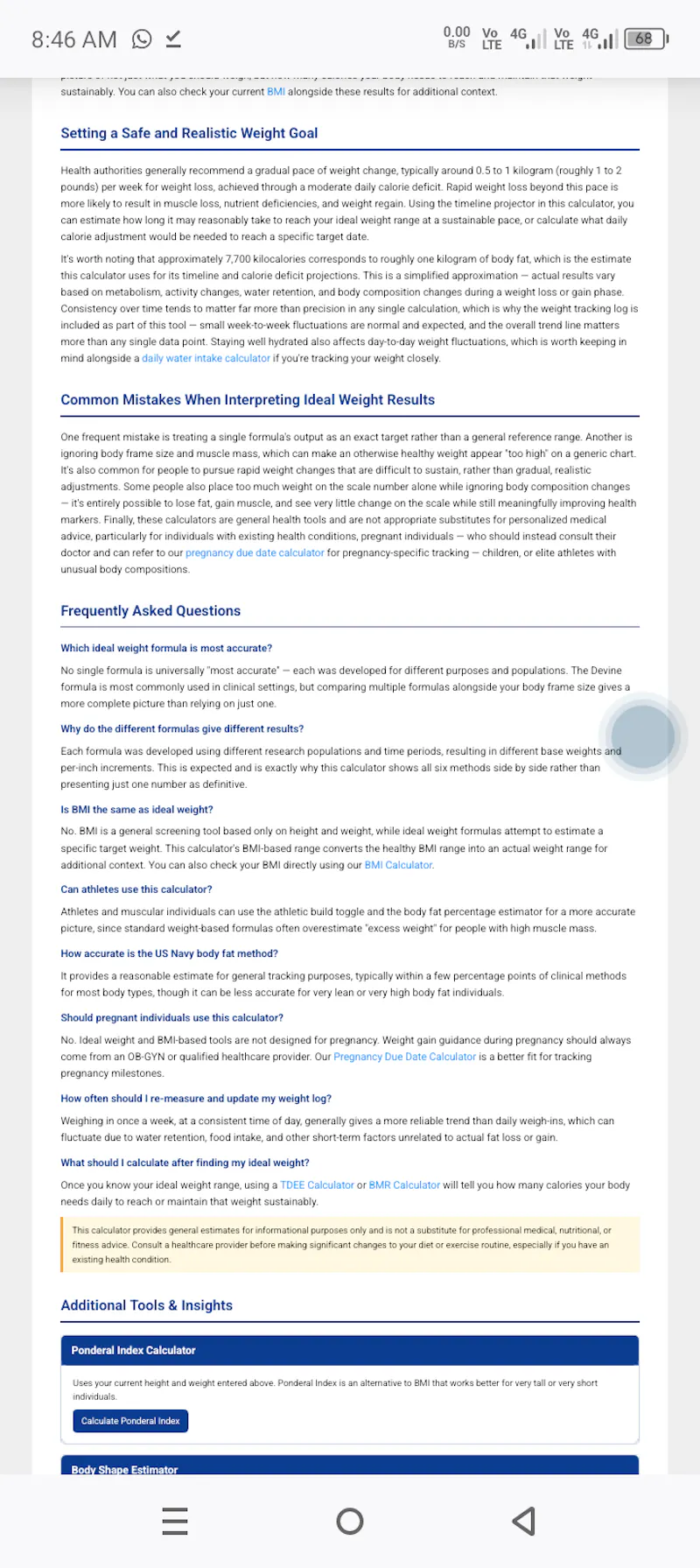Ideal Weight Calculator screenshot 7