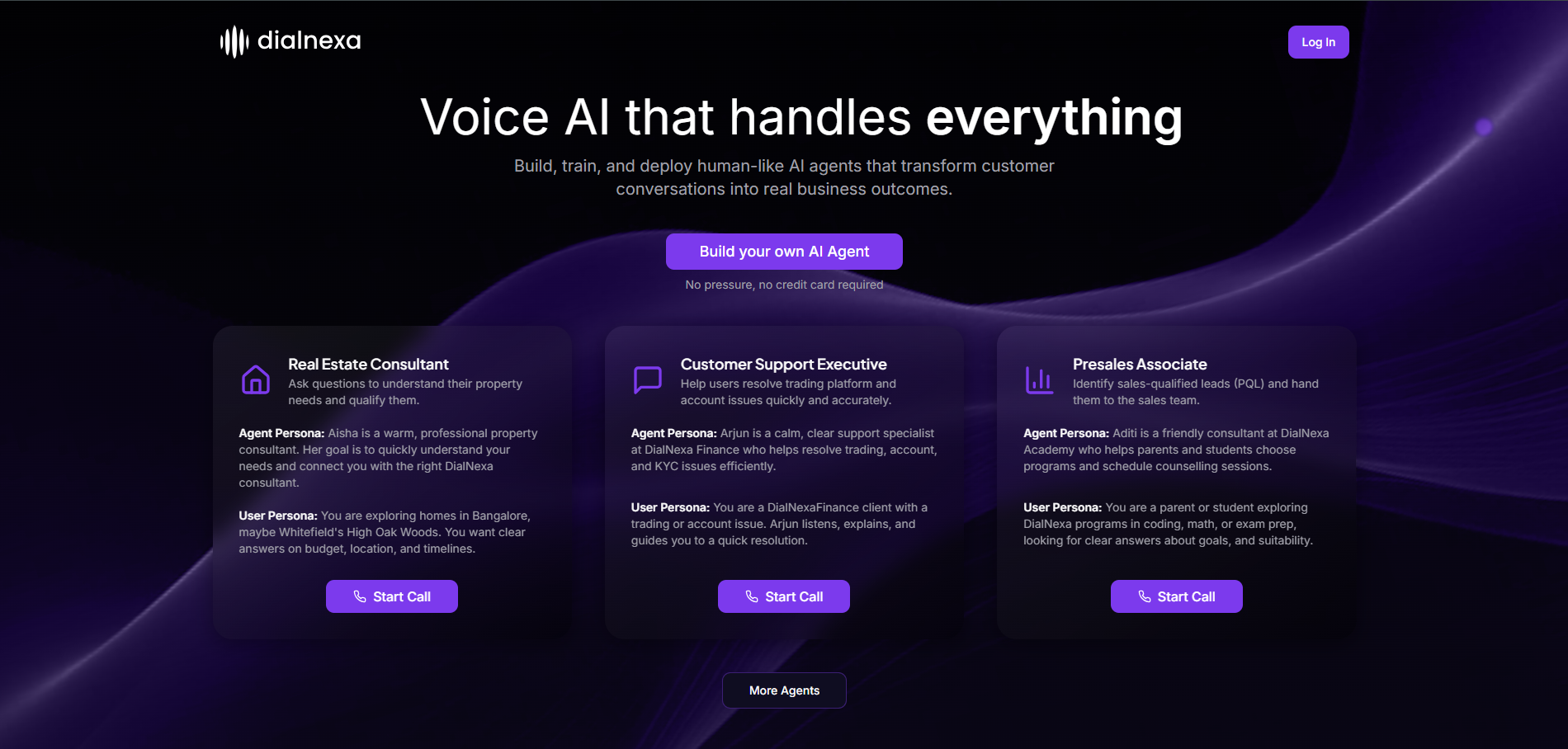 DialNexa - Main screenshot showing features and interface