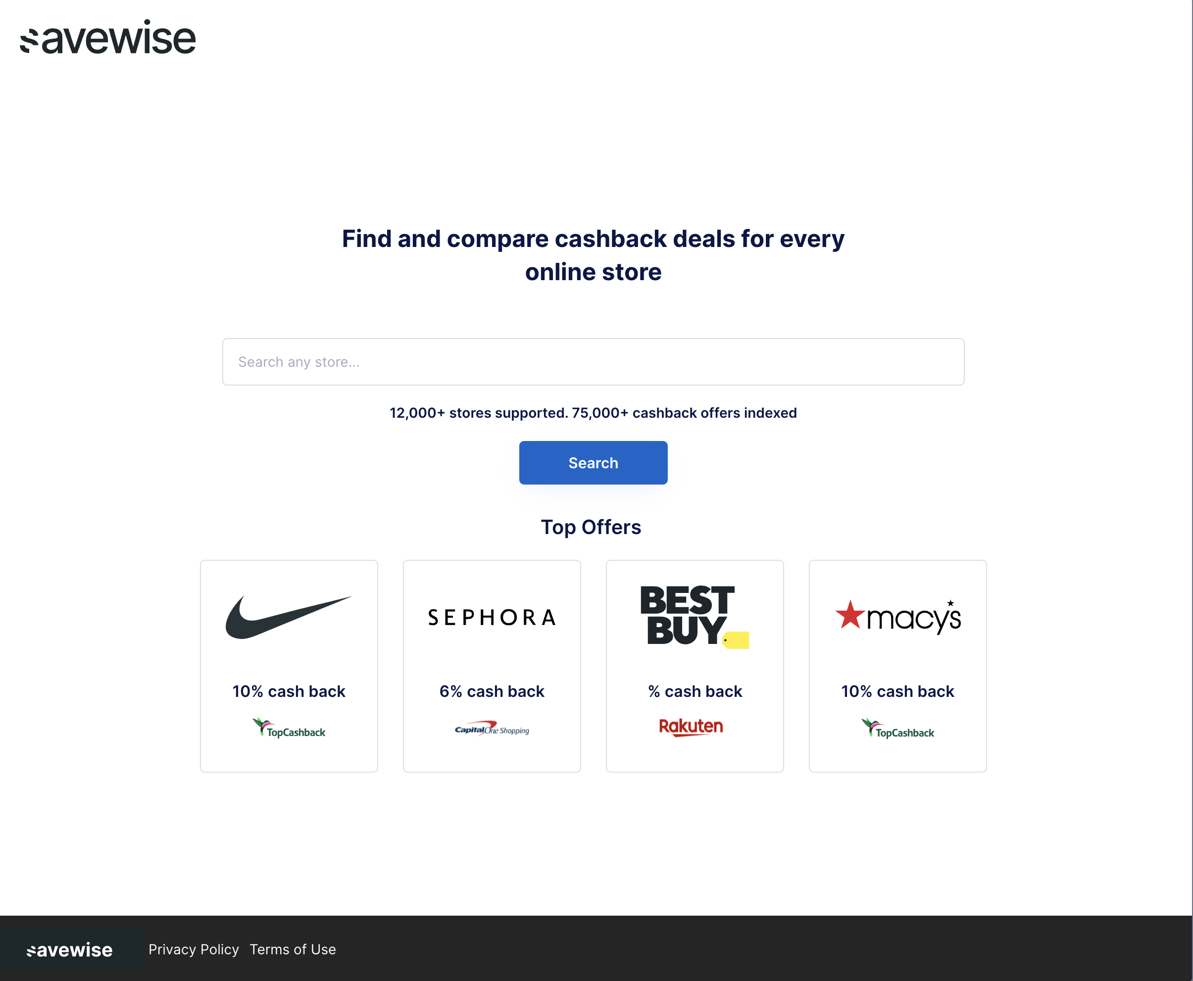 startuptile Savewise Cashback-A search engine to find and compare cashback offers