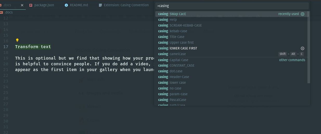 Vscode套管惯例 - 用外壳惯例的力量改变文本媒体4