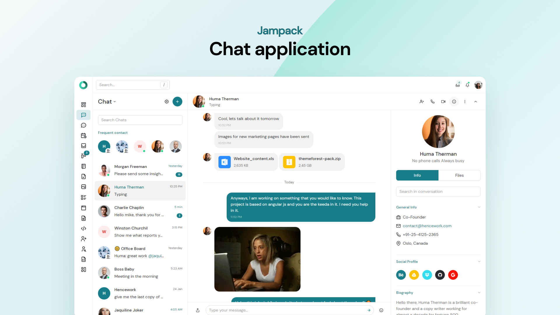 Jampack - 관리자 CRM 응용 프로그램 템플릿 미디어 2