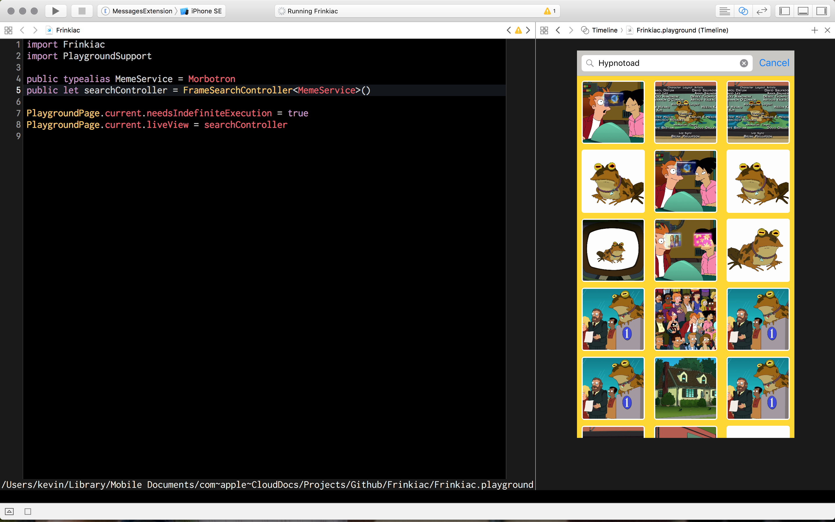 A tiny Frinkiac & Morbotron client, written in Swift 3 gallery image