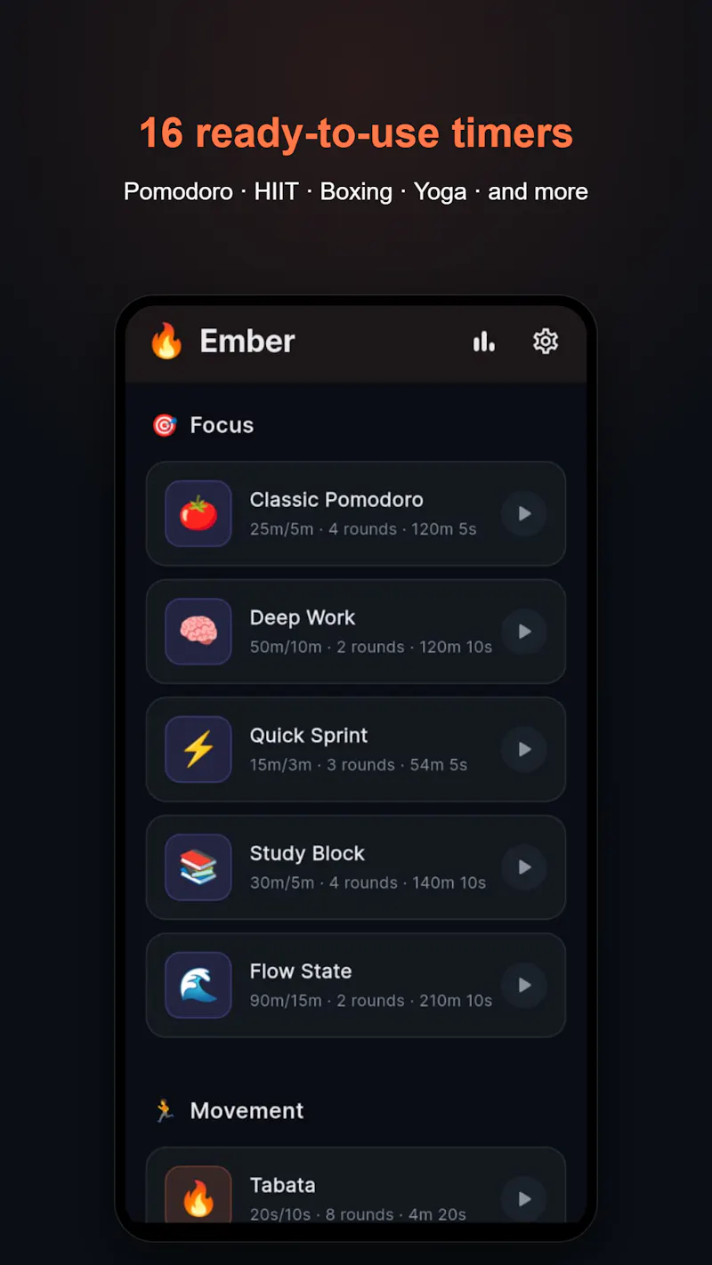 Ember: Interval Timer & Focus screenshot 8