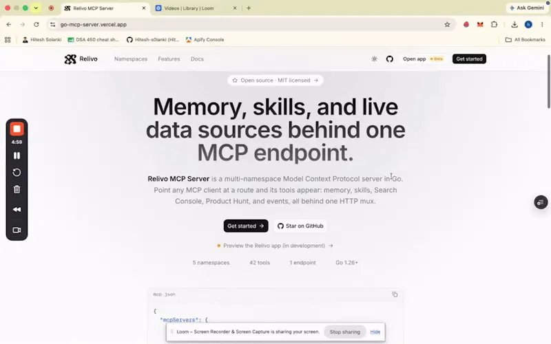Relivo MCP Server screenshot 1 (video preview)