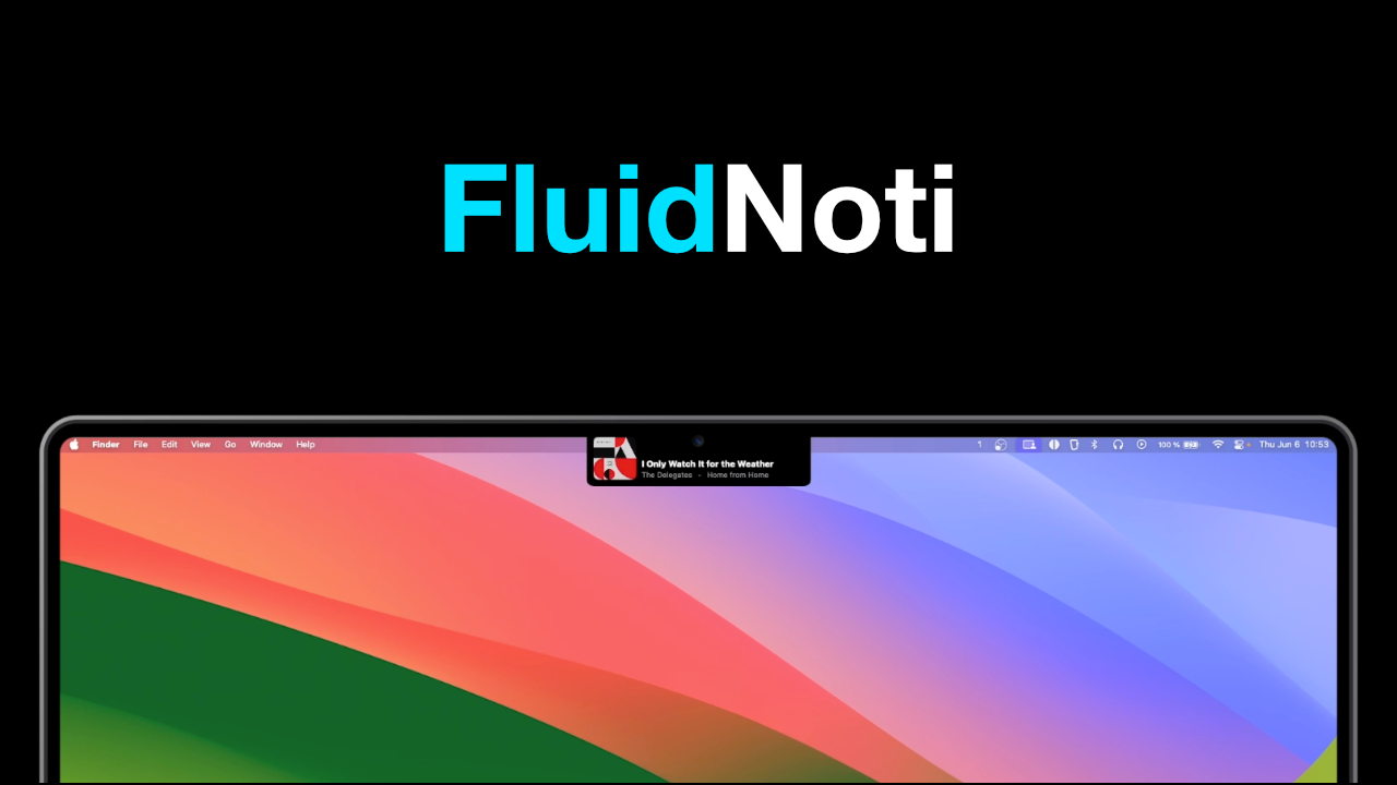 Media Fluidnot - Paparan kepala yang direka bentuk semula untuk MacBook anda 2