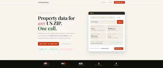 ZipMarketData Real Estate Data API gallery image