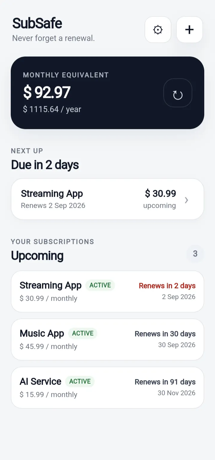 SubSafe screenshot