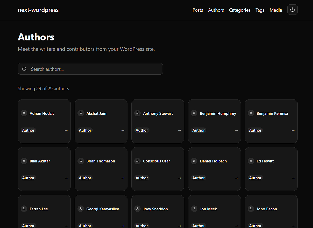 Média Starter WordPress sans tête Nextjs - Contenu WordPress, Suivant.js Speed 3