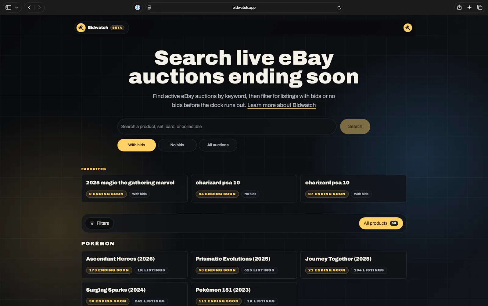 Bidwatch screenshot 3