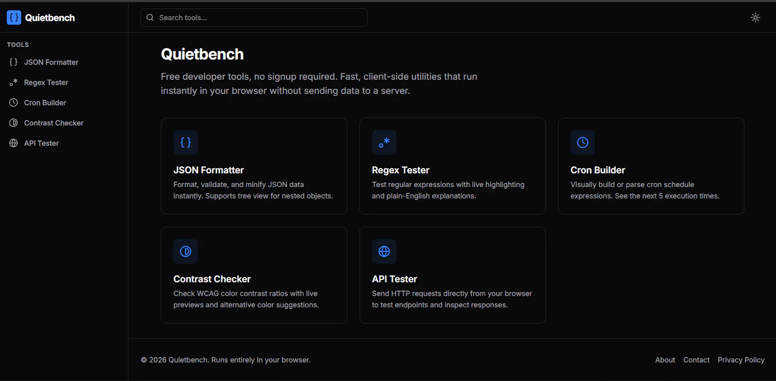 Quietbench screenshot 1