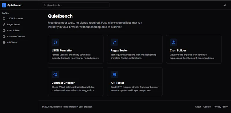 Quietbench screenshot 1