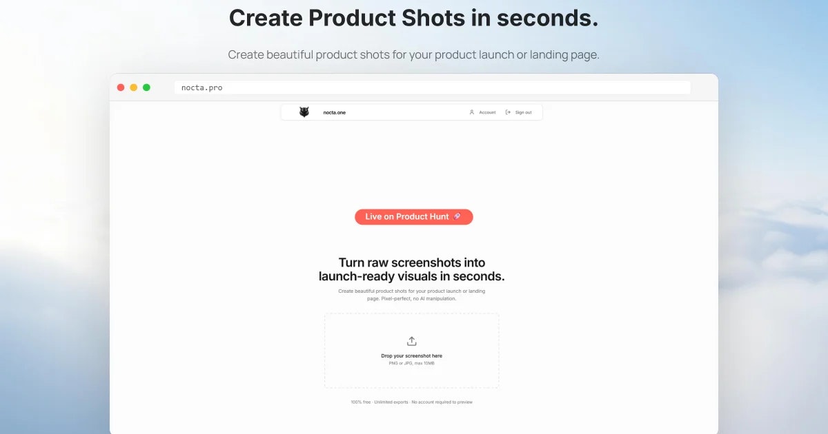 Nocta Pro：秒速將原始截圖轉化為可發佈的精美視覺圖