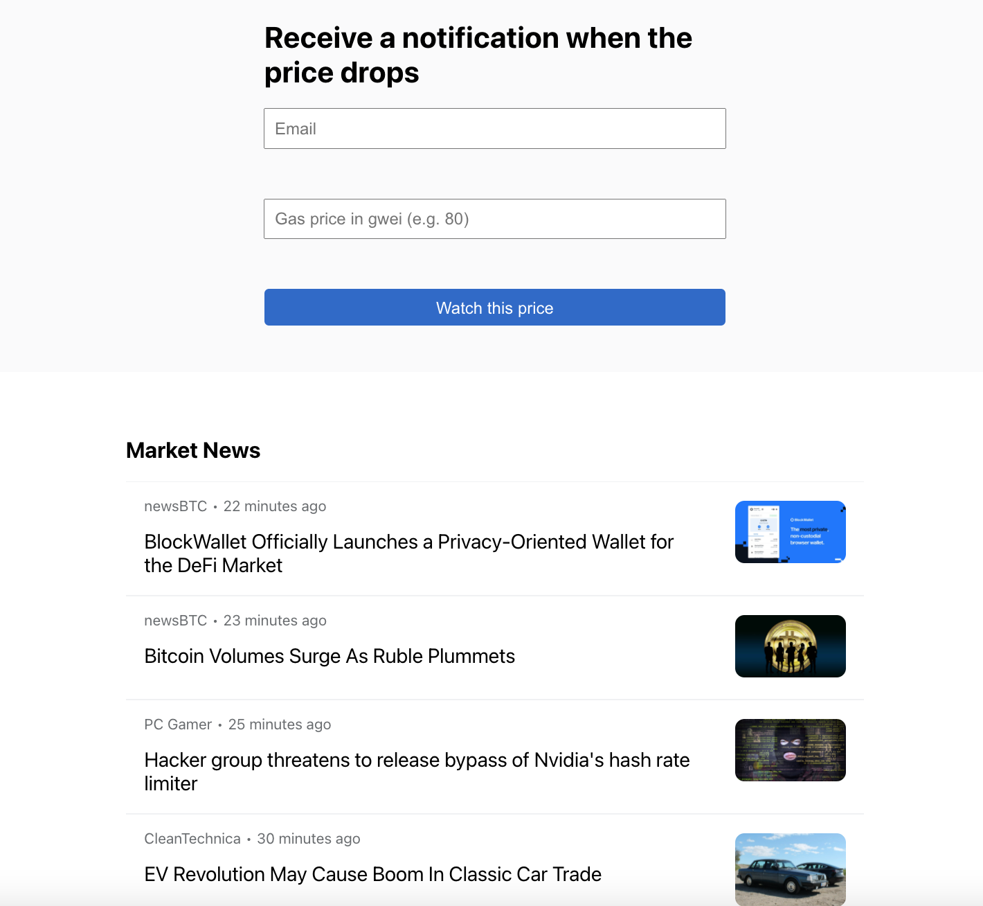 ETH Gas Fees Tracker gallery image