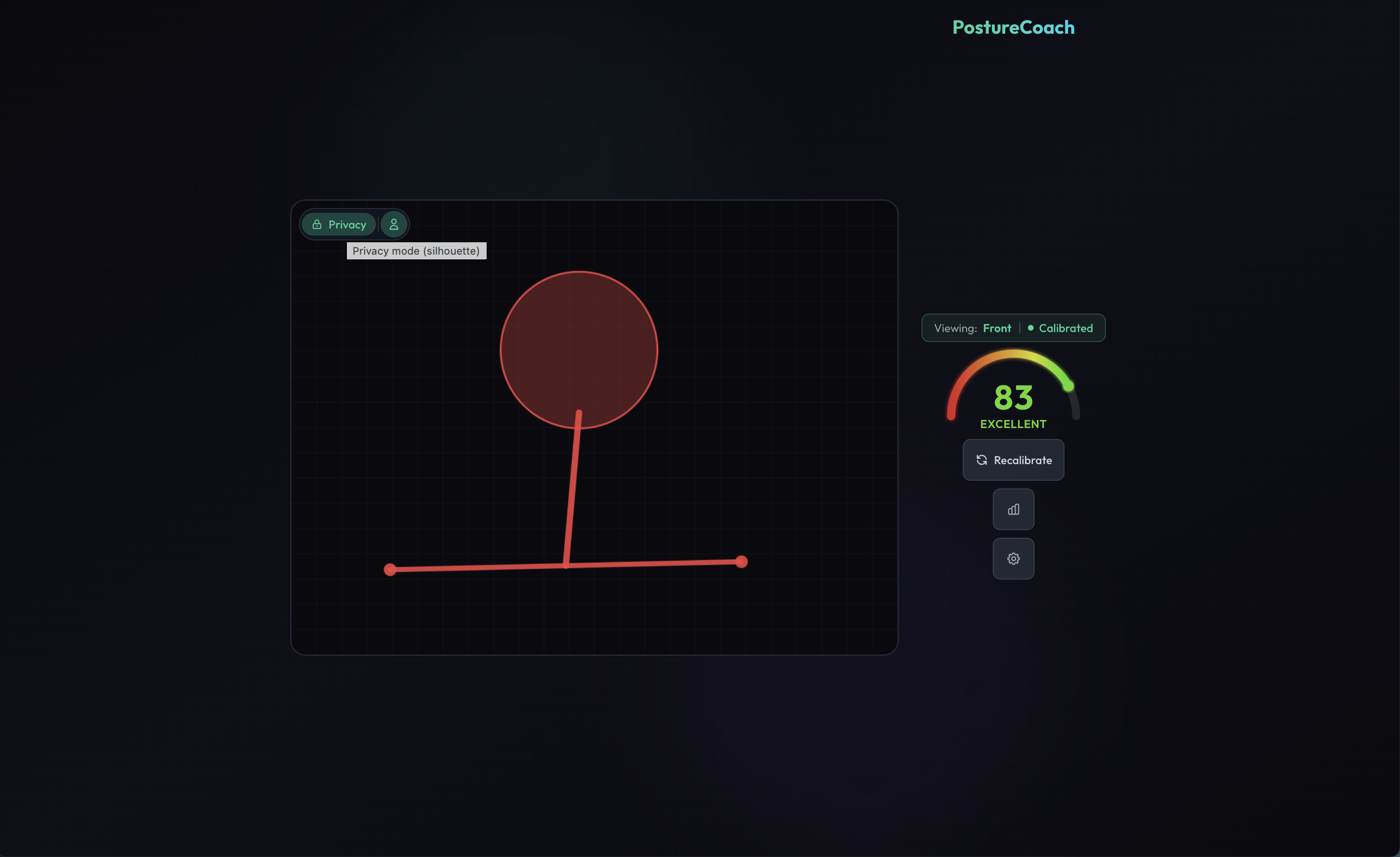 PostureCoach - Main product screenshot demonstrating key features and user interface