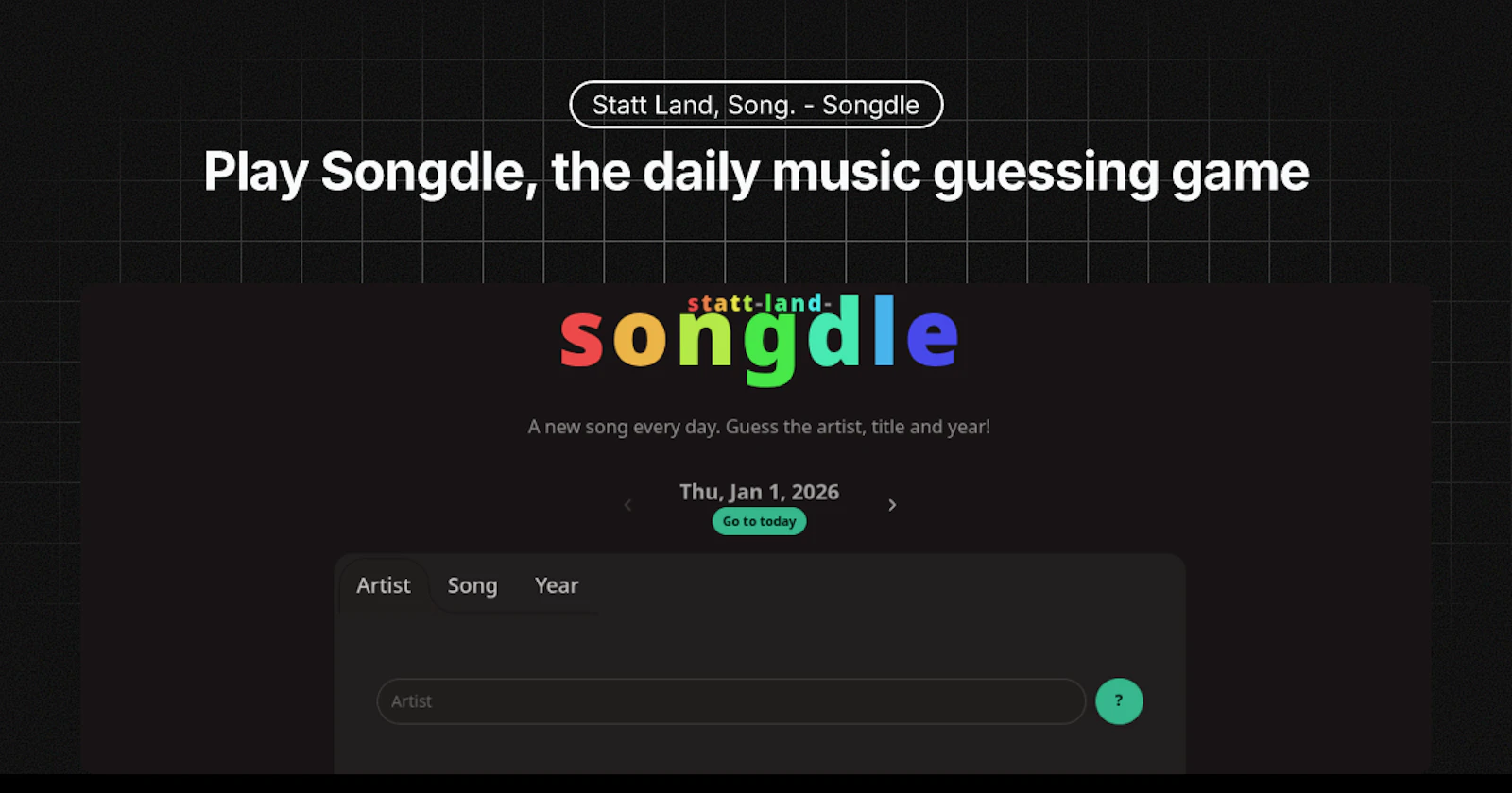 Statt Land, Song - Songdle screenshot 1