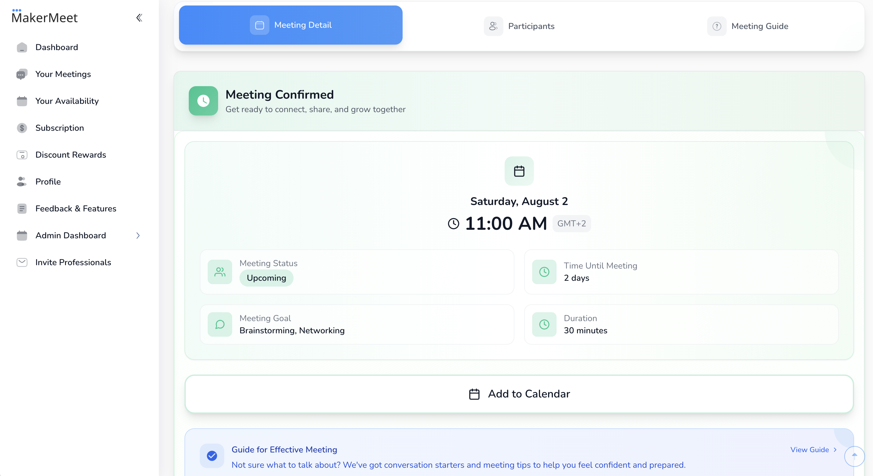 Média Maker Meet - Trouver et rencontrer d'autres professionnels via des appels vidéo planifiés 4