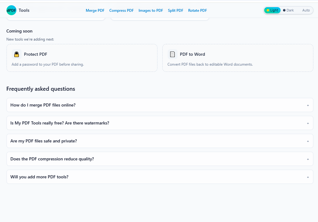 MyPDFTools - Main screenshot showing features and interface