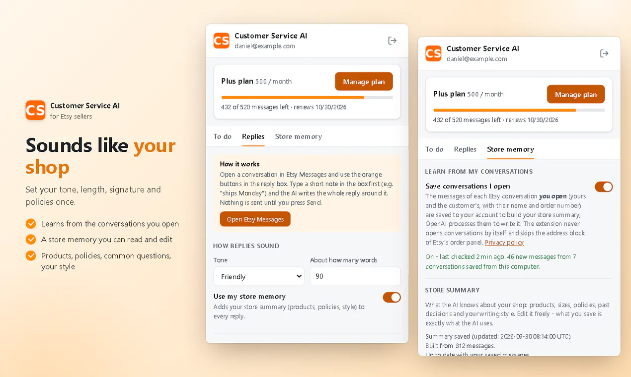 Customer Service AI for Etsy gallery image