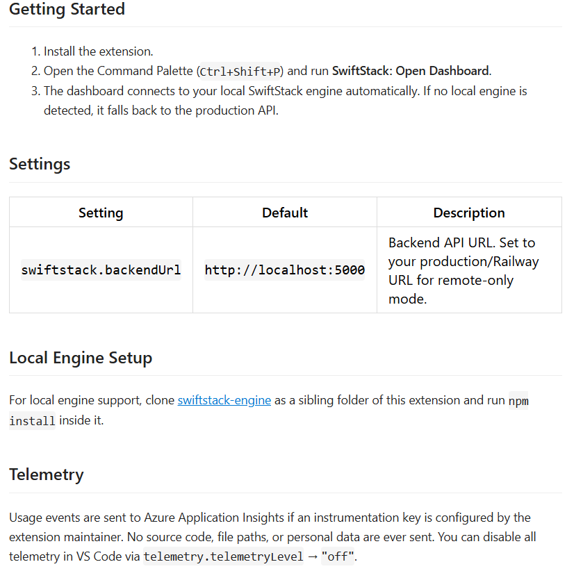 SwiftStack AI for VS Code gallery image
