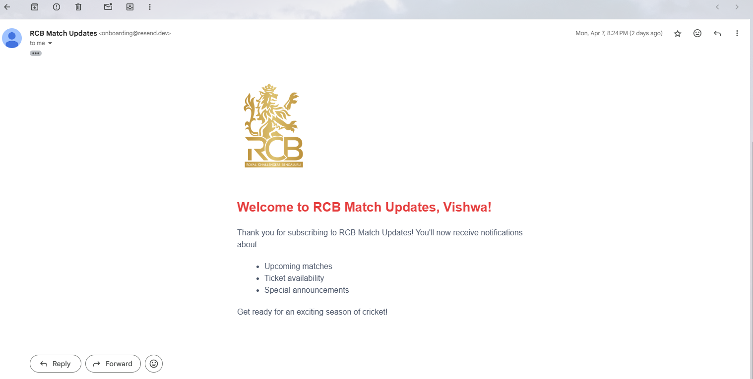 RCB Maç Bilet Bildiricisi - Royal Challengers Bengaluru medya 3