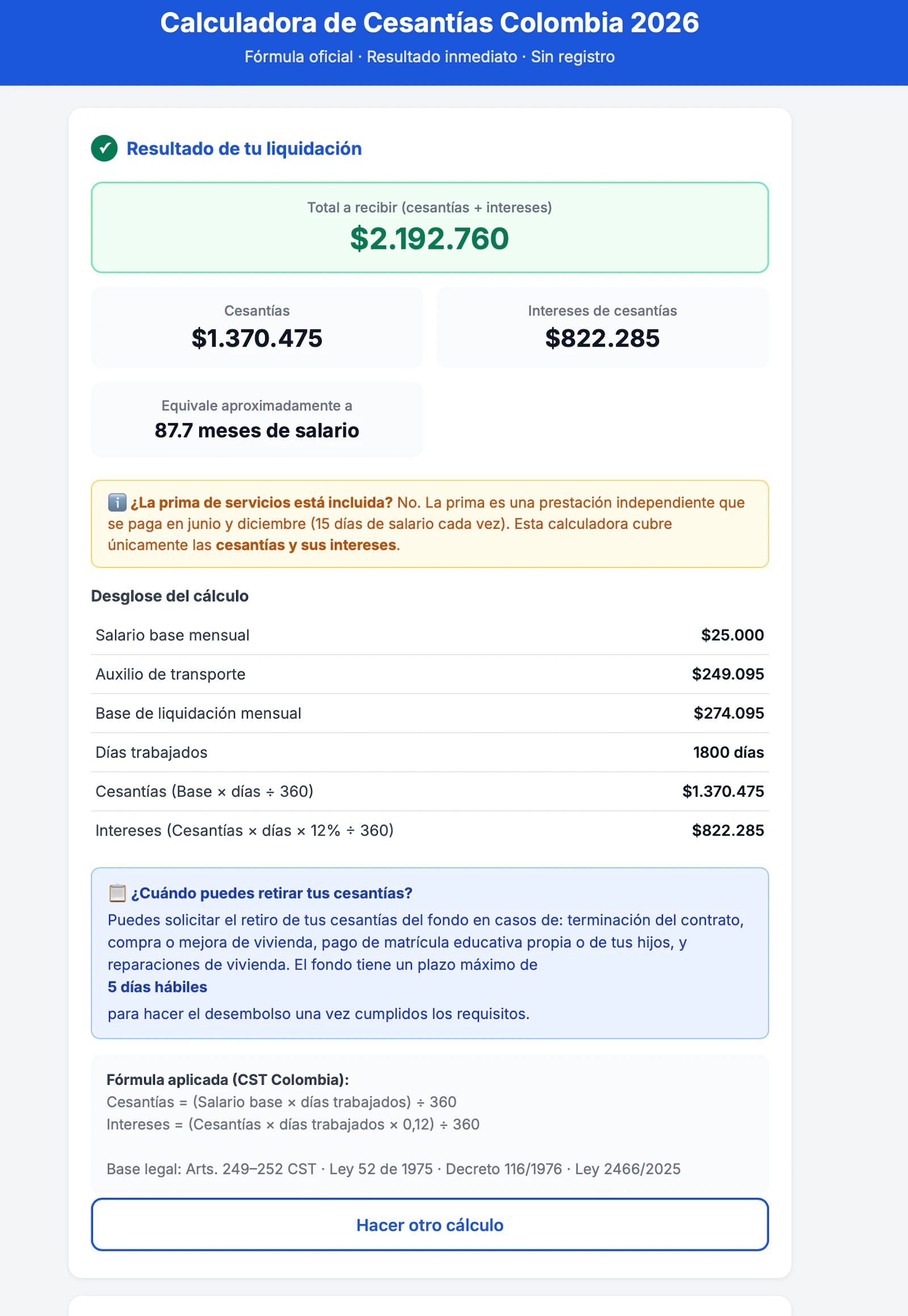 calculacesantias.com screenshot 1