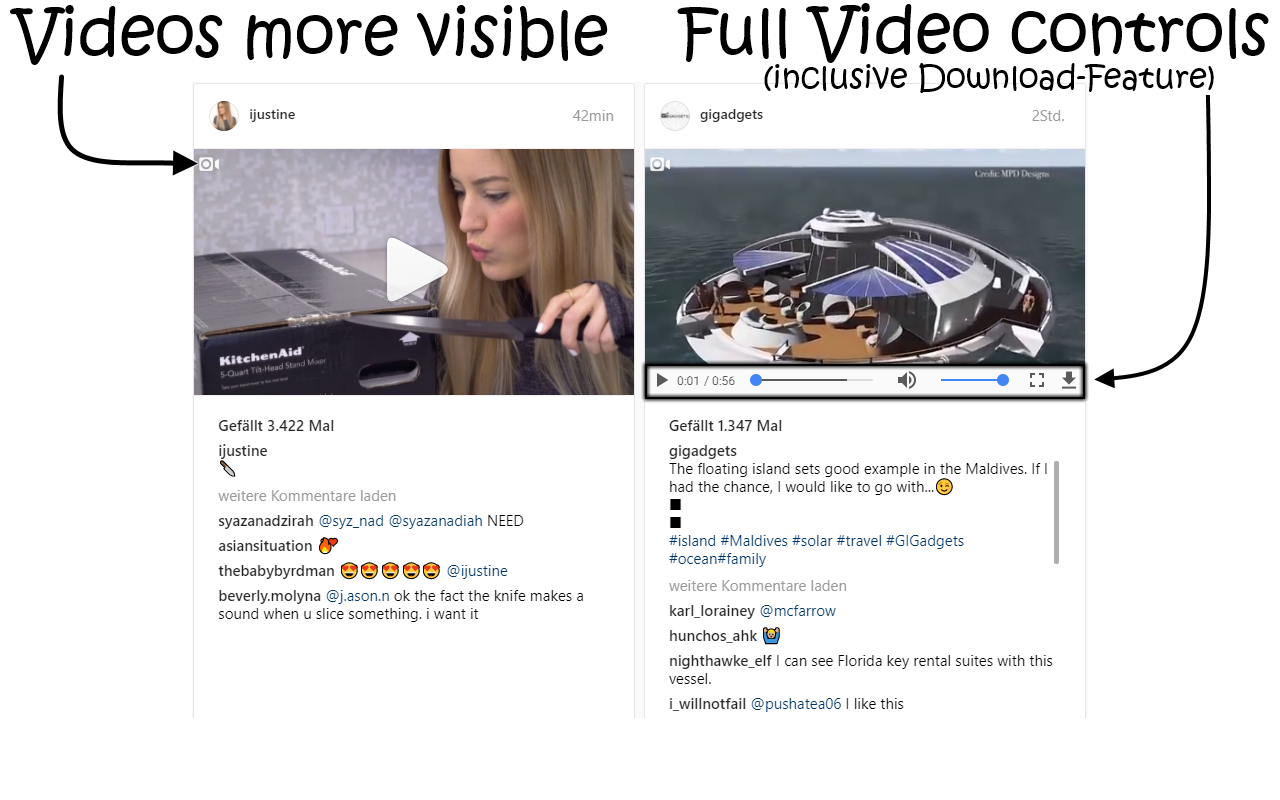 Improved Layout for Instagram gallery image