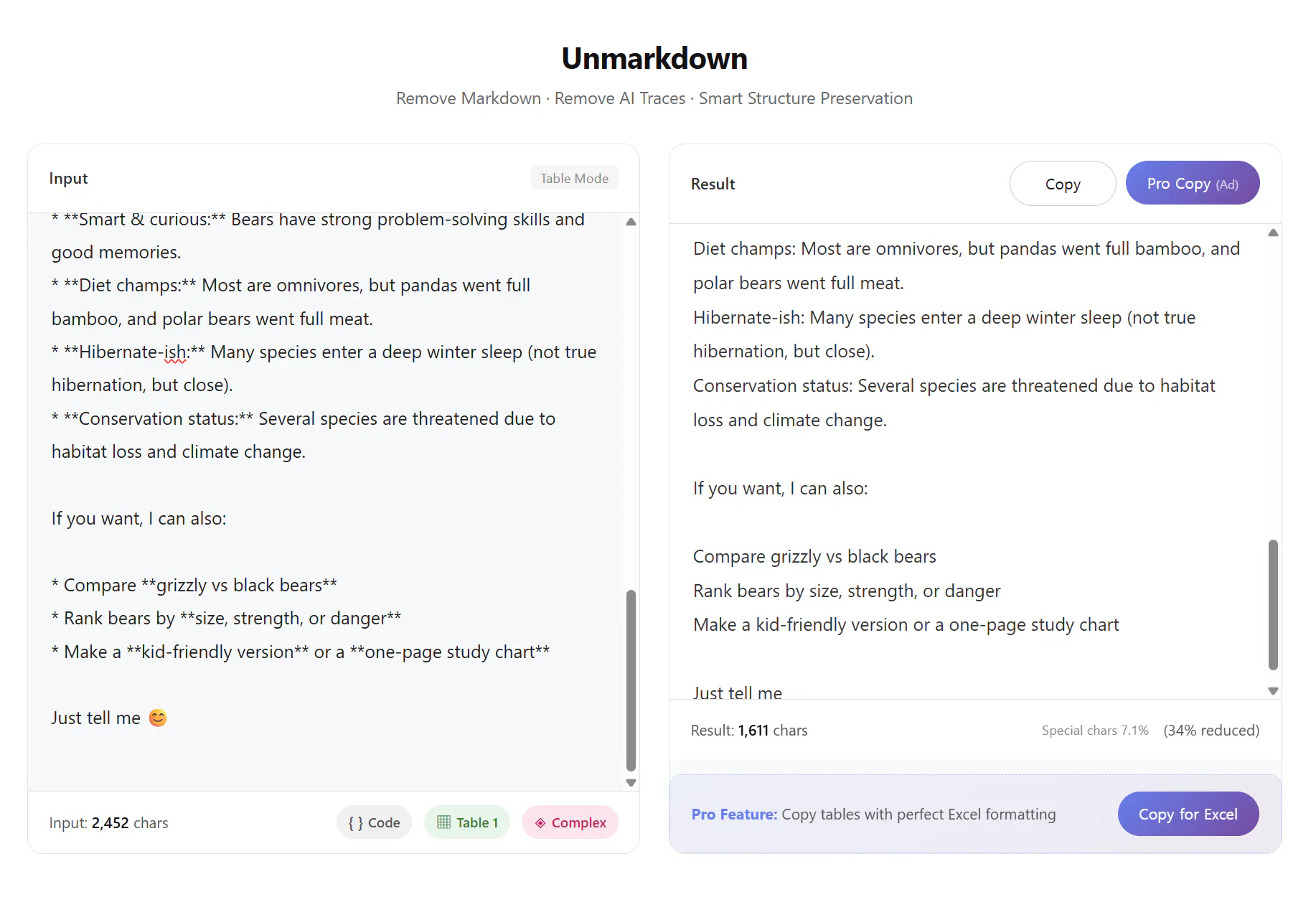 Unmarkdown - Markdown Remover gallery image