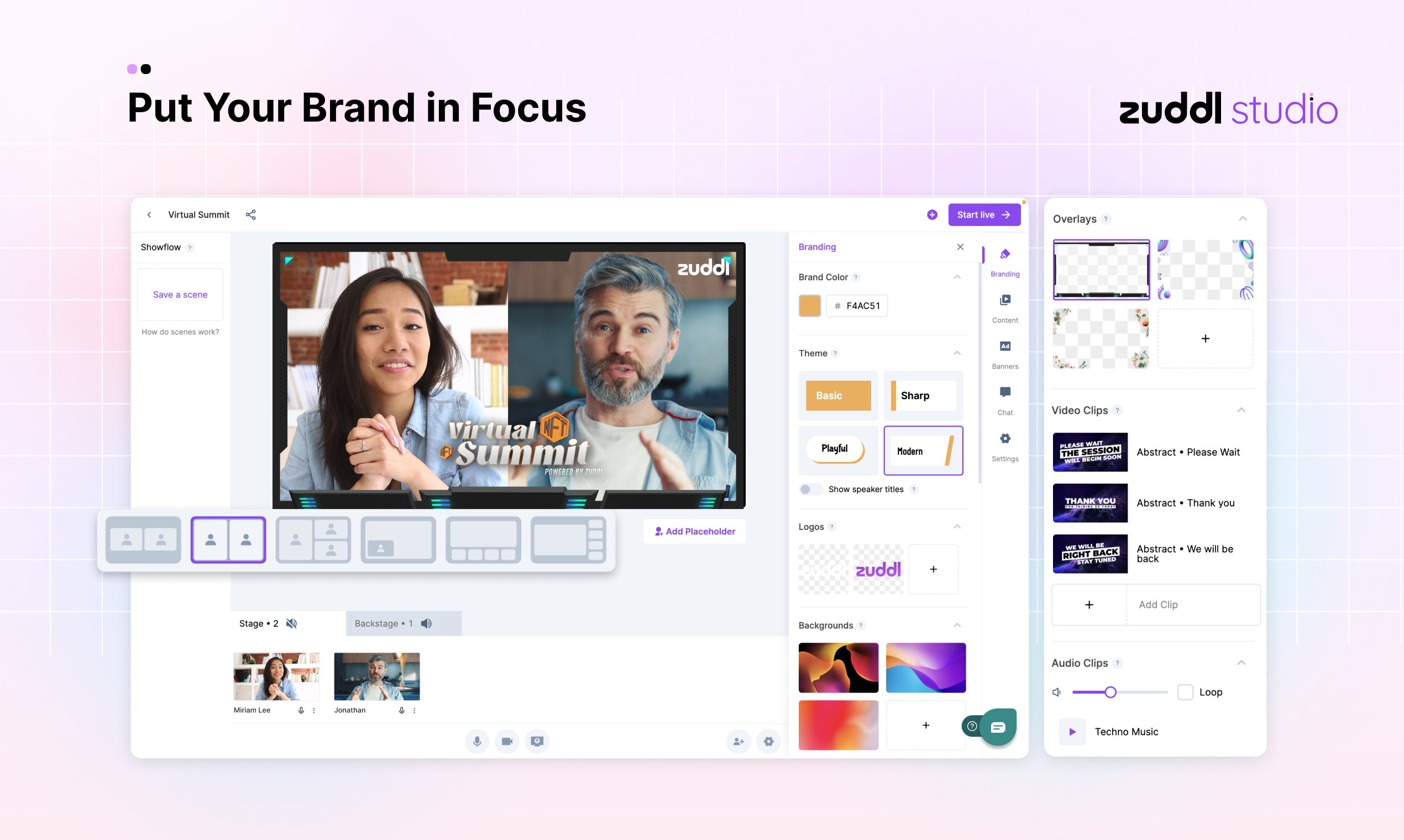 Zuddl Studio - Produceer, opnam en stream van video -inhoud van studiokwaliteit media 4