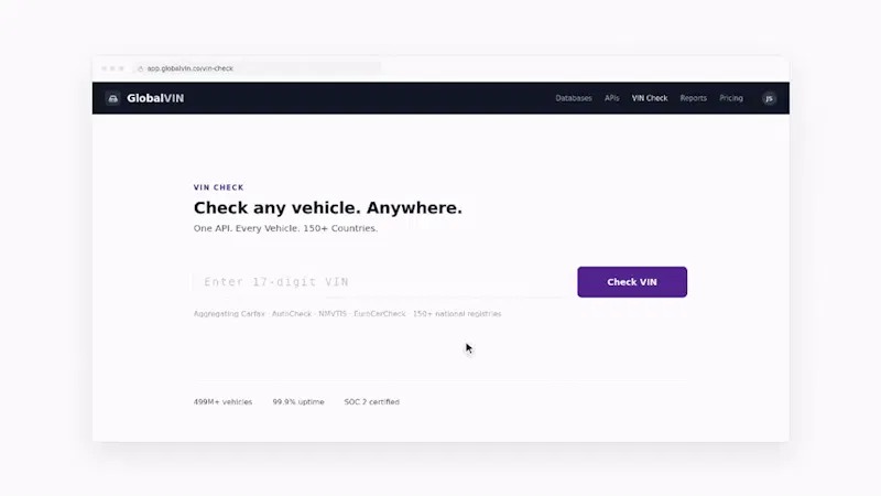 GlobalVIN screenshot 1 (video preview)
