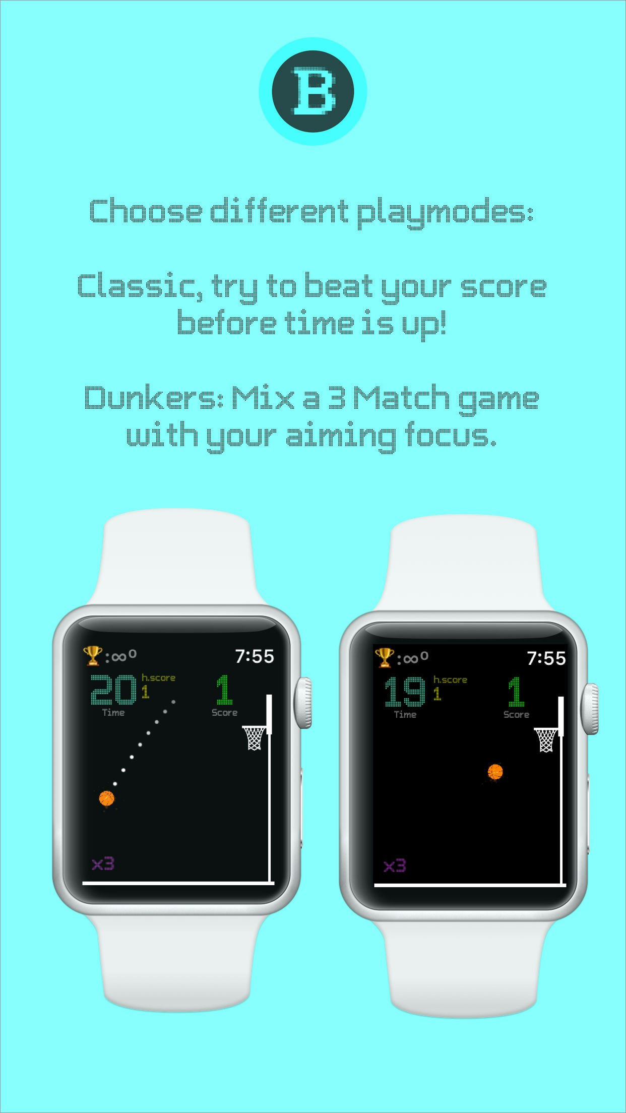 Basketball Hoops!, tiny game for Apple Watch gallery image