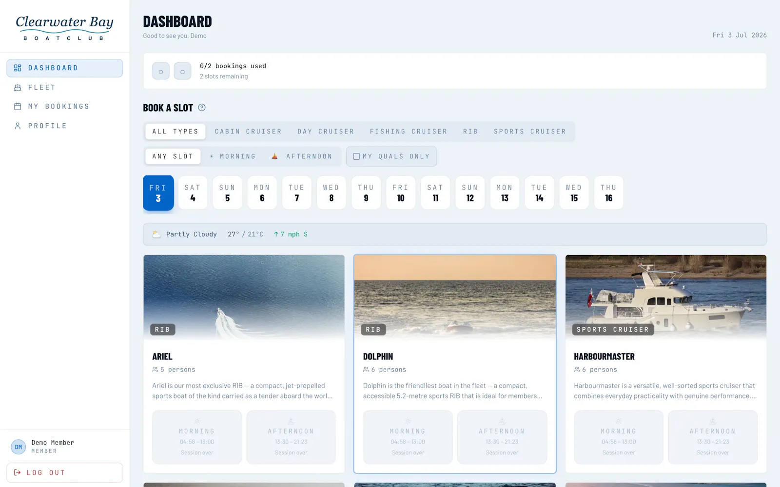 Booking & Management for Boat Clubs screenshot 2
