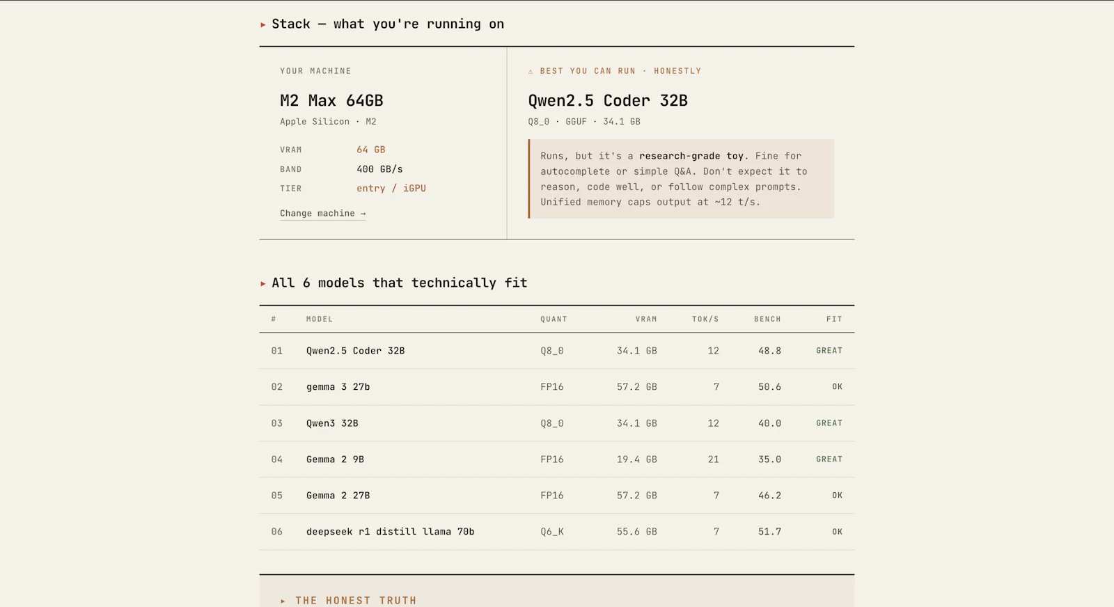 What LLM Can I Run screenshot 1