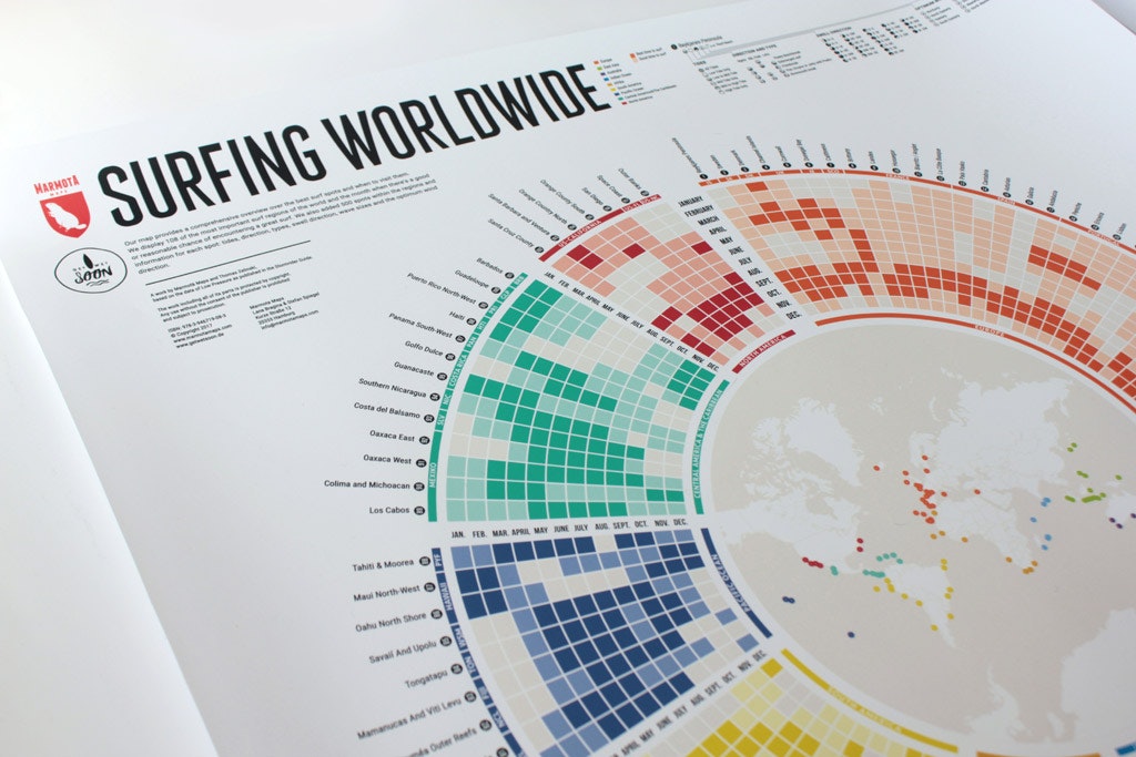 A map and an infographic that show you exactly when and where to surf gallery image
