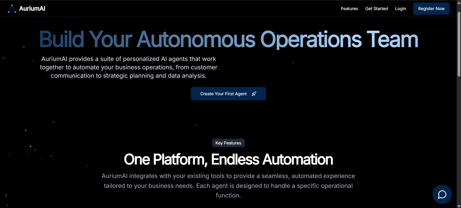 AuriumAI - Main product screenshot demonstrating key features and user interface