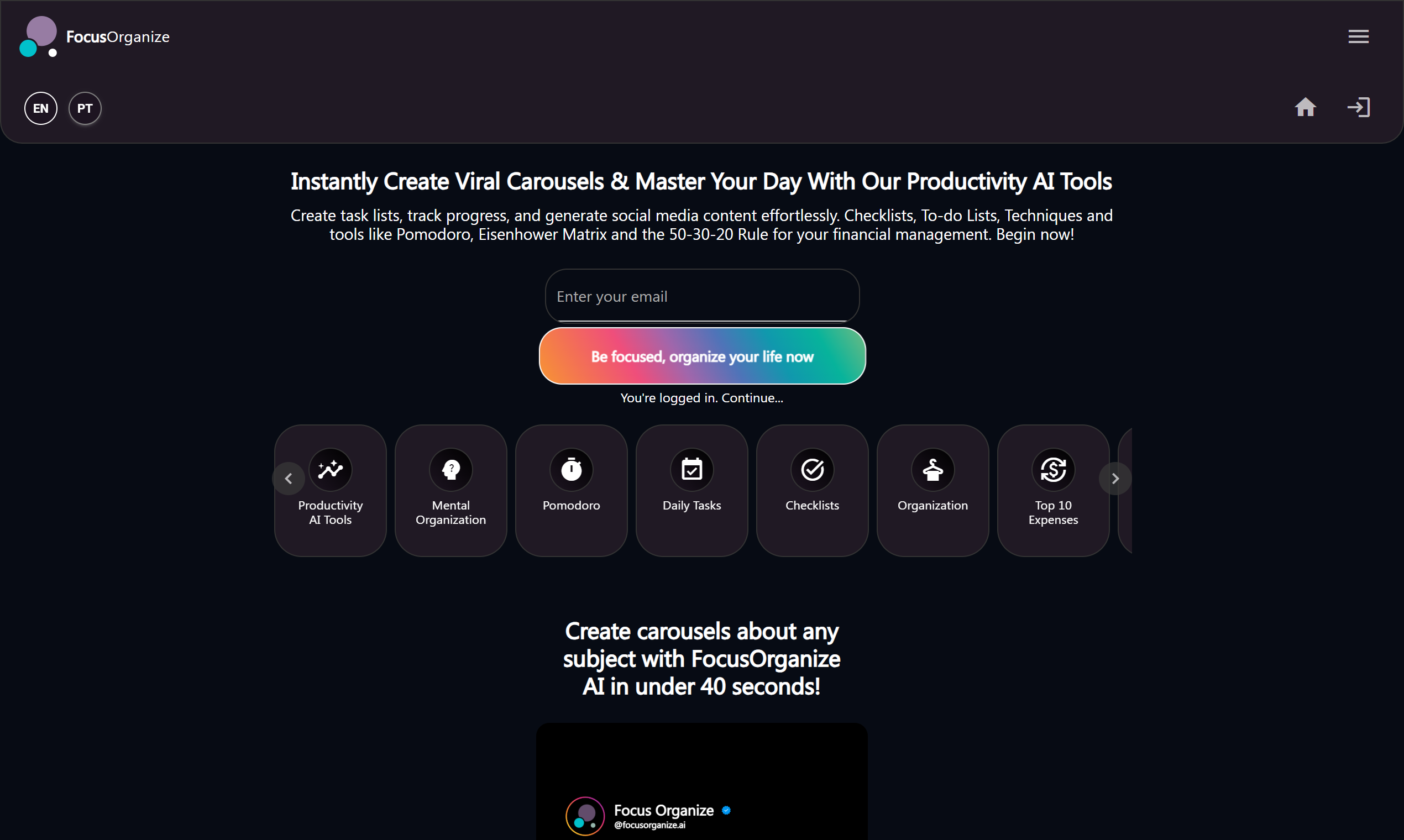 Focus Organize AI Carousel Generator media 6