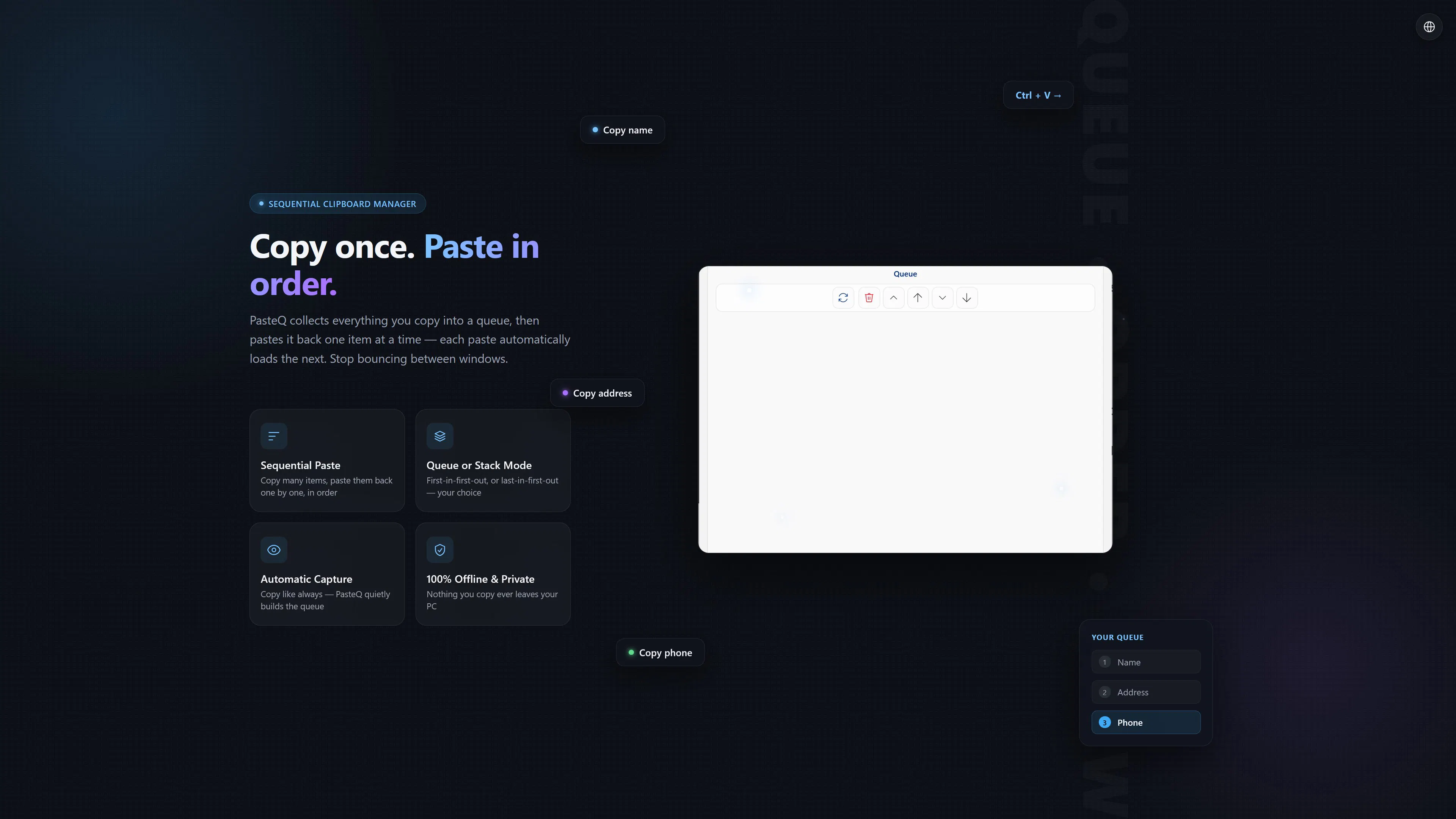 PasteQ screenshot