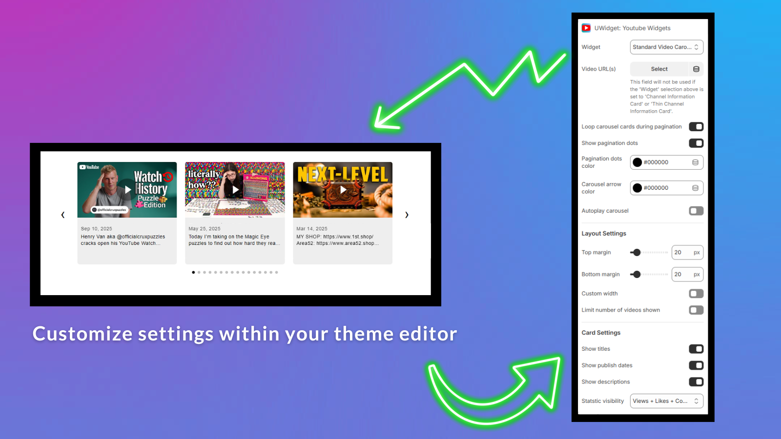 UWidget: YouTube Widgets - Screenshot 5 showing product features and functionality
