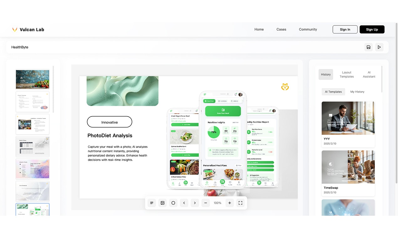 Media Vulcan Lab AI - Kế hoạch kinh doanh hỗ trợ AI & Slides sẵn sàng cho nhà đầu tư trong vài phút 3