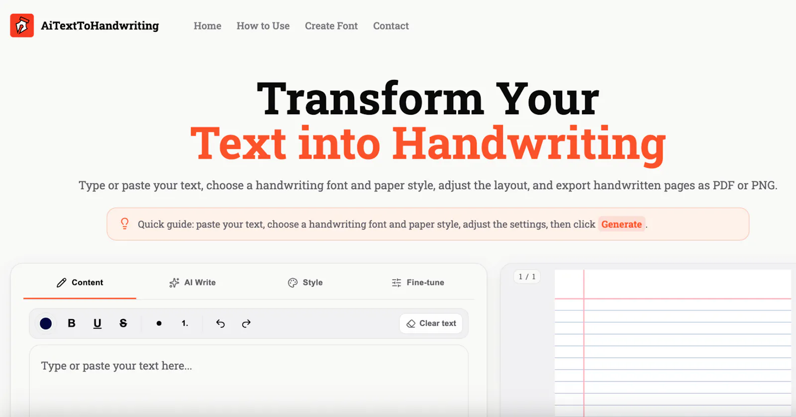 aitexttohandwriting screenshot 1