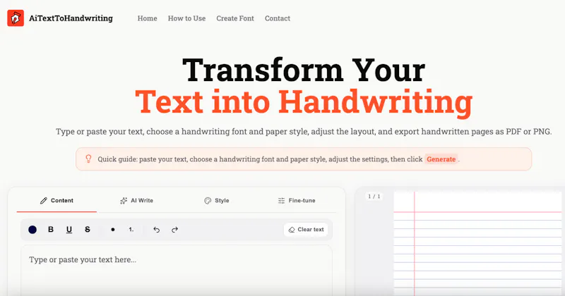 aitexttohandwriting screenshot 1