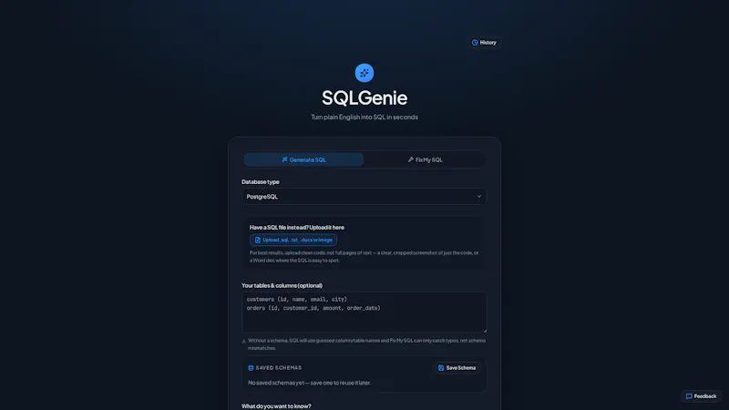 SQLGenie screenshot 1