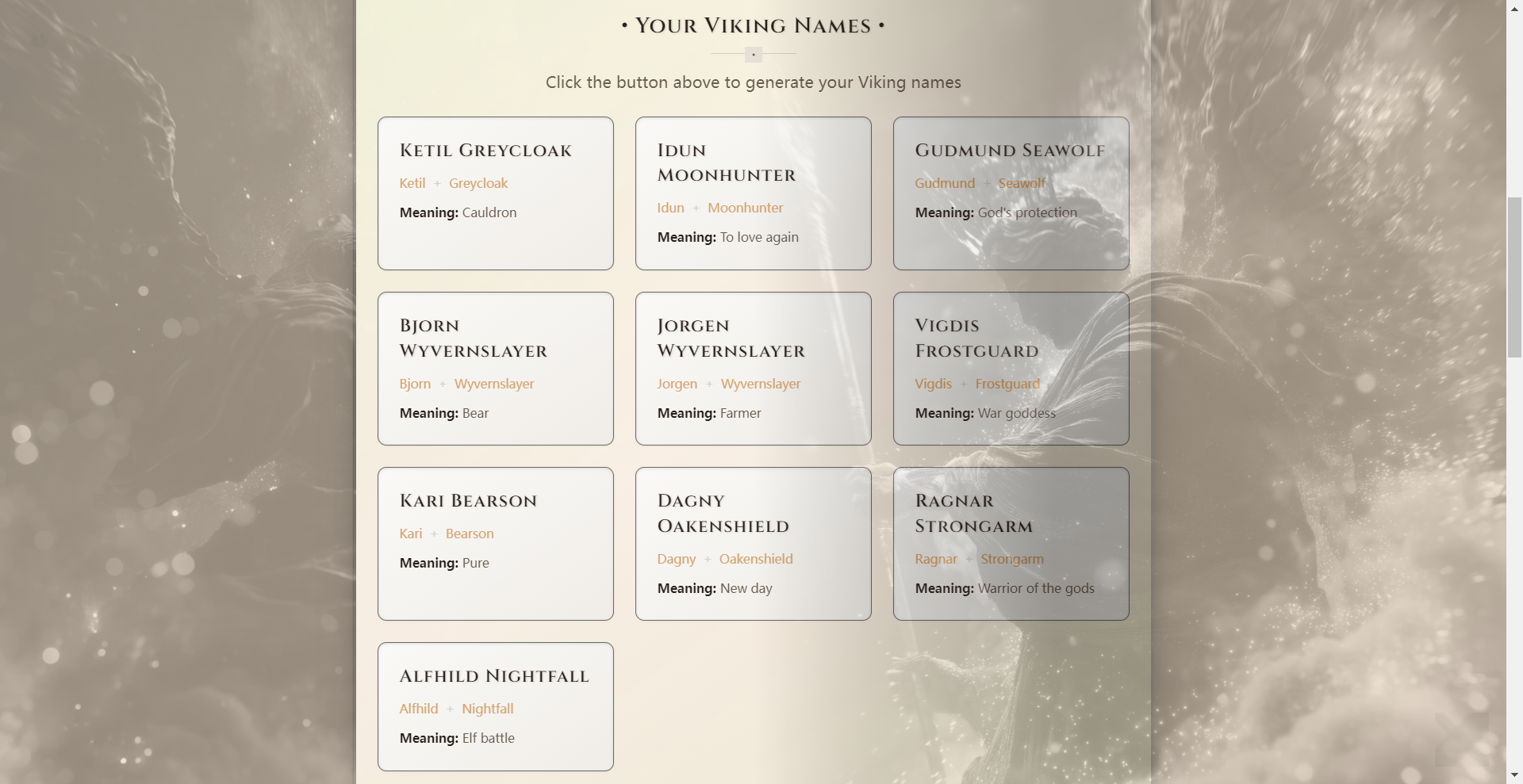 Viking Name Generator - Screenshot 2 preview