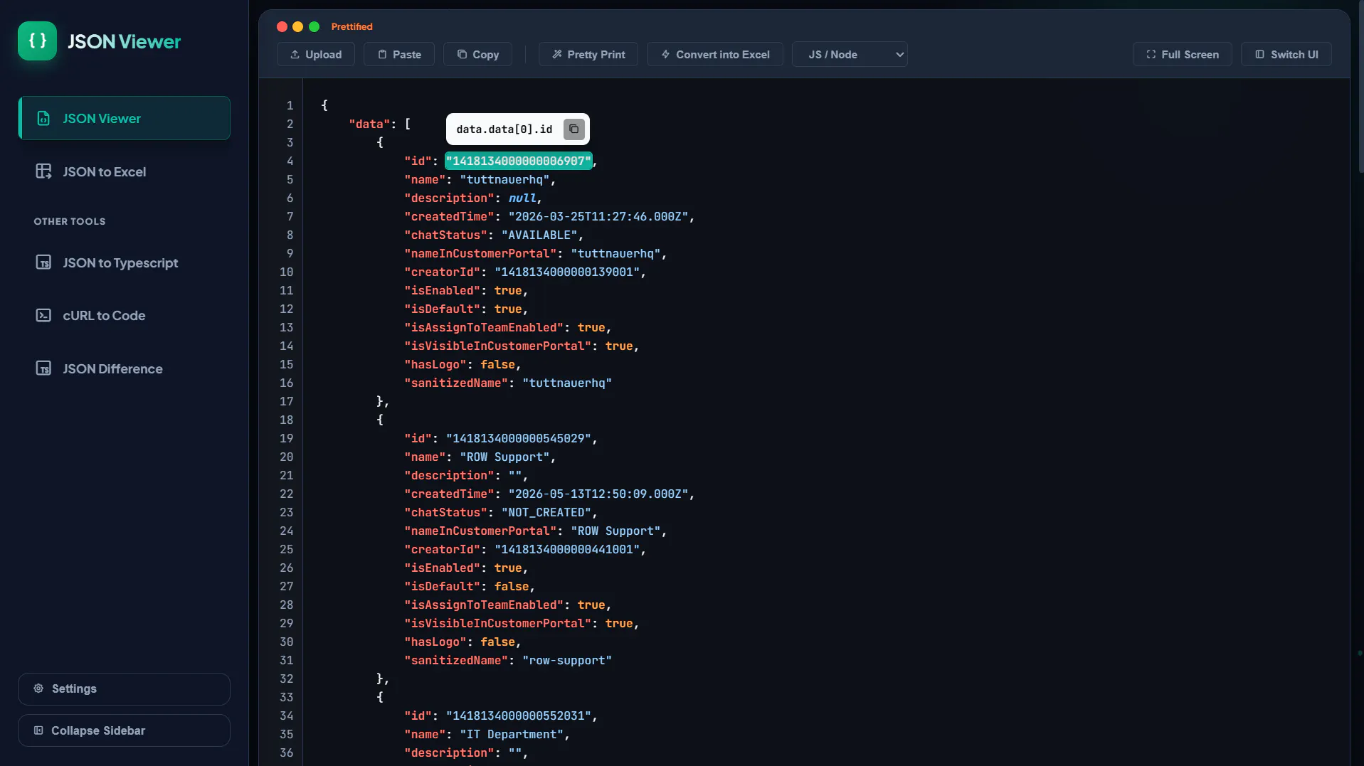 JSON Viewer gallery image