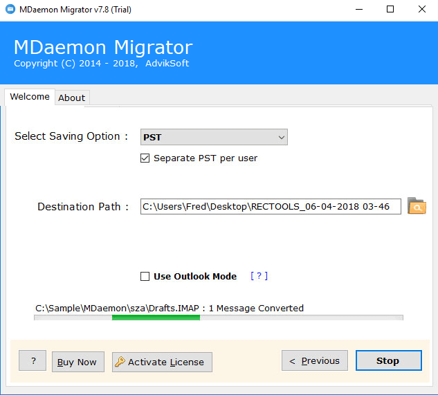 Advik mdaemon sang công cụ xuất khẩu pst media 3