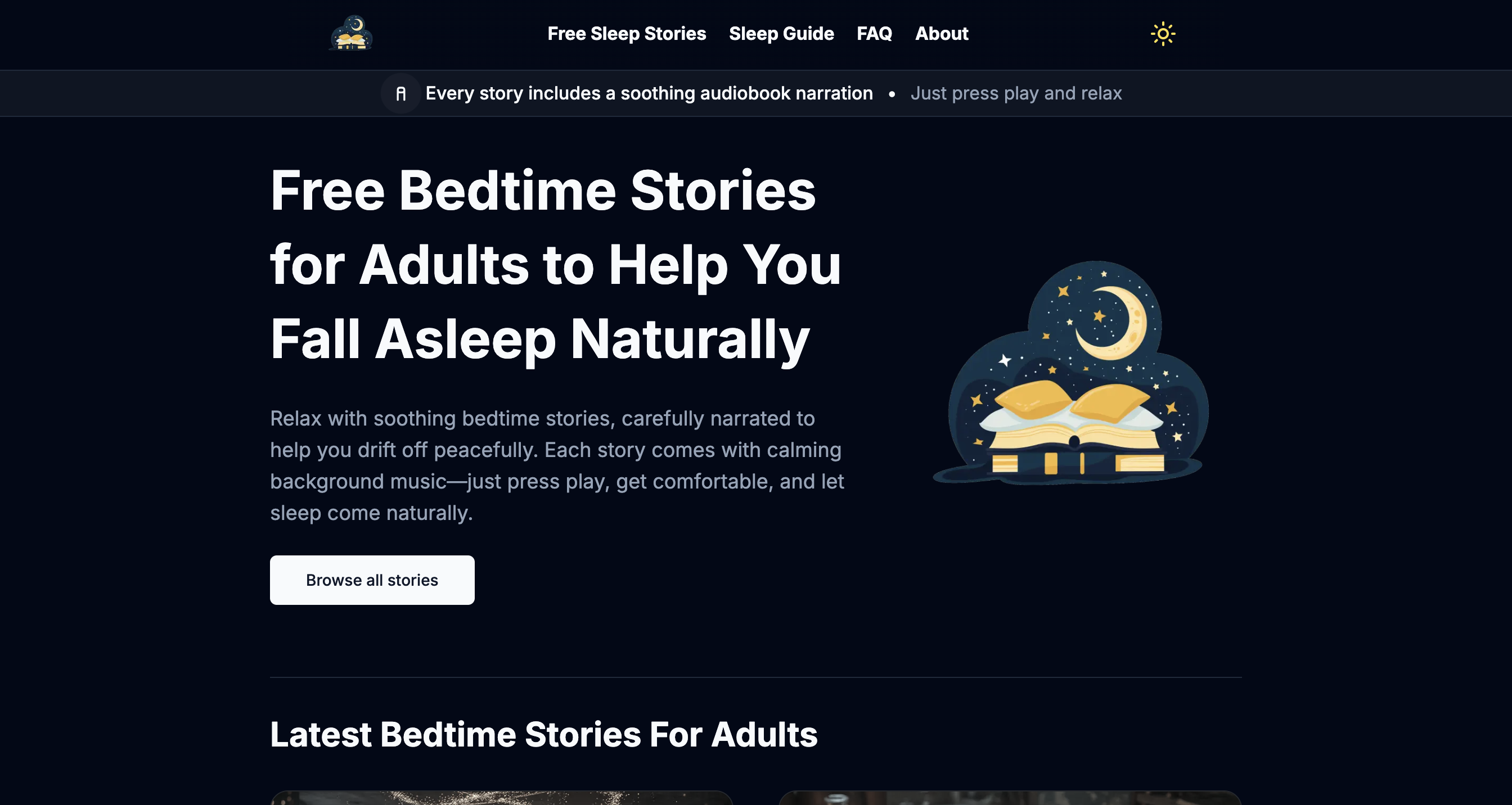 Bedtimefable.com - 성인을위한 무료 취침 이야기 미디어 1