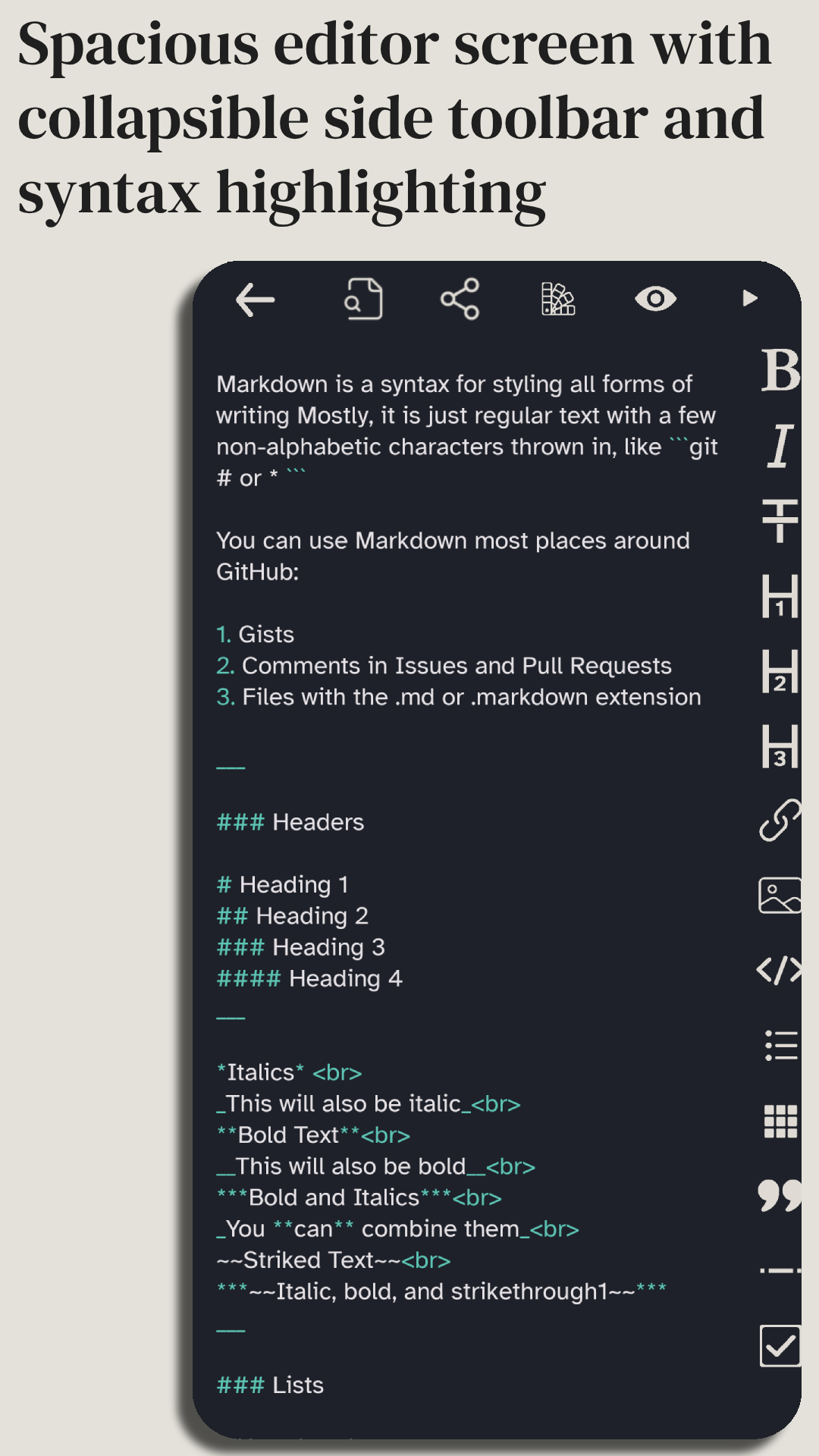 PocketMark MarkDown editor media 5