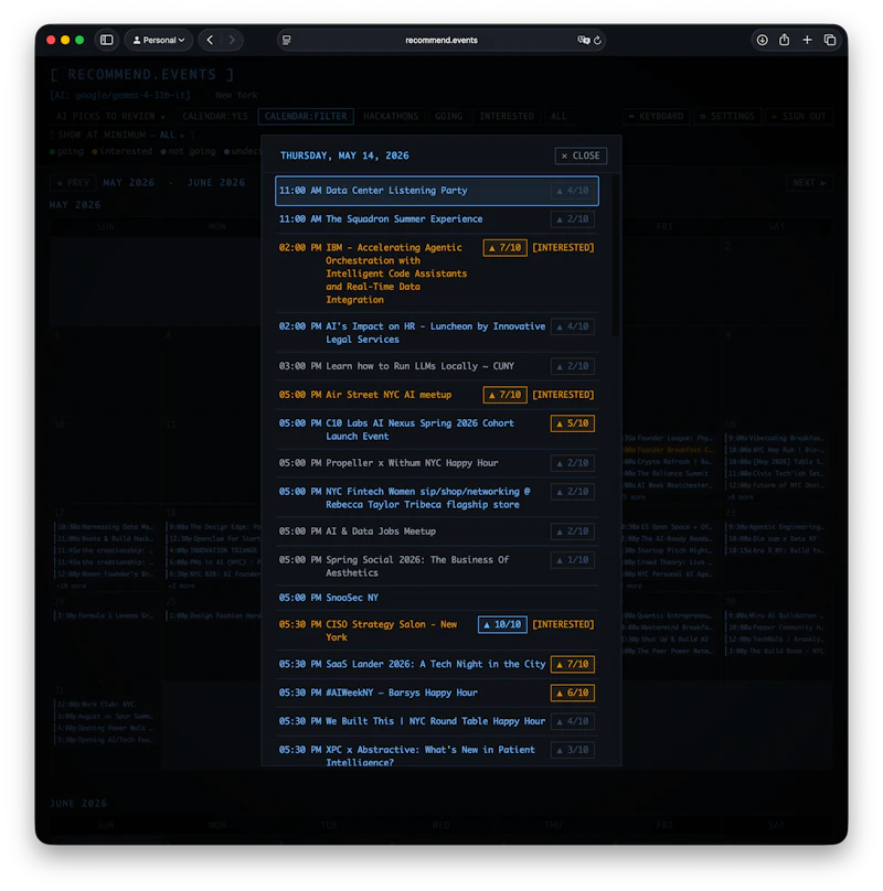 recommend.events screenshot 3